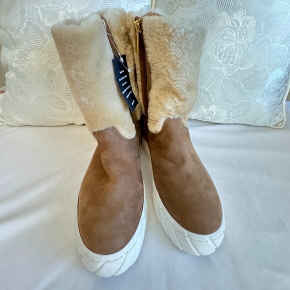 NEW! Aquatalia Designer Nelle Suede Shearling Fur Boots - Picture 5 of 13